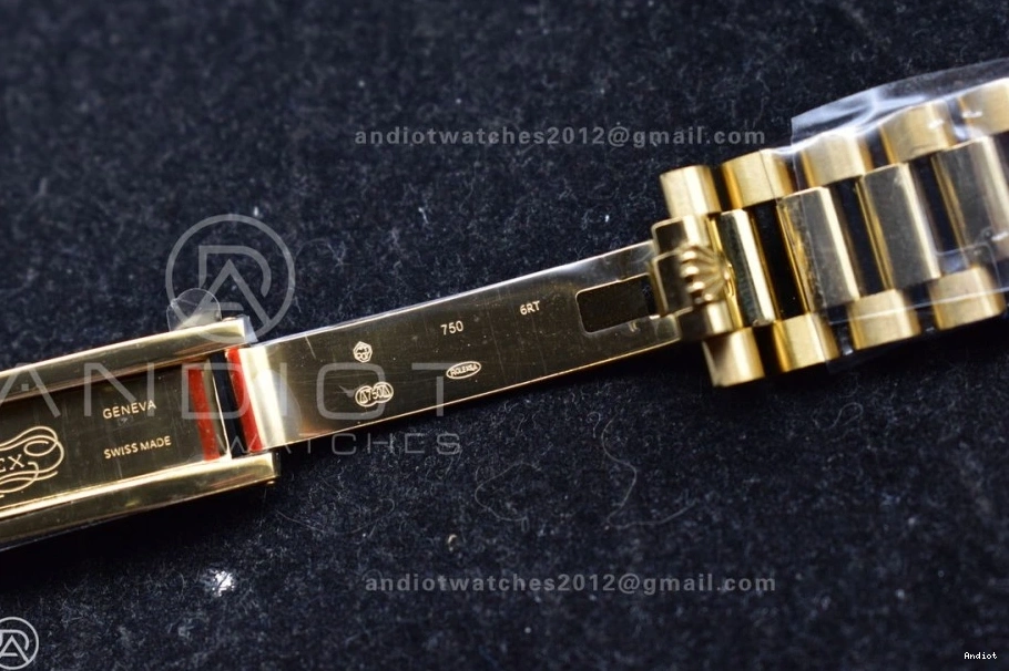 904L QF Stick Best Dial 36 on Gold DayDate YG with (Gain Weight) President vr3255 V5 Diamond Edition Steel Bracelet 1125